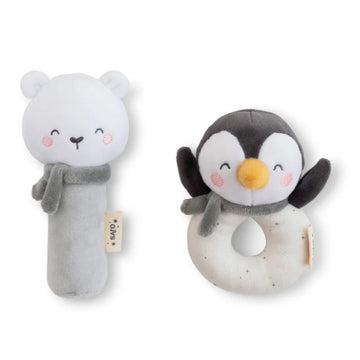 Saro - Set de 2 sonajeros | gris