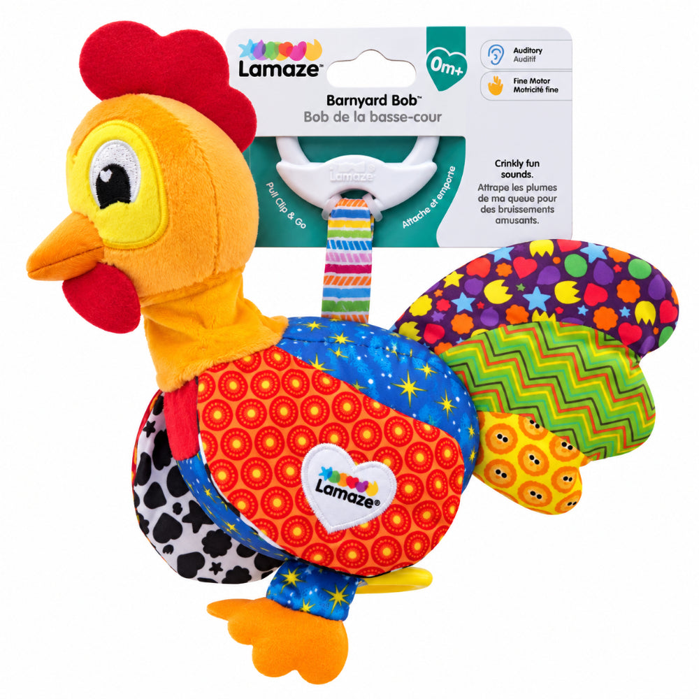 Lamaze - Peluche Sensorial Gallo con entrenador