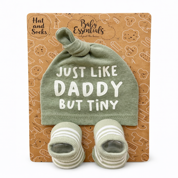 Set de gorro y calcetines con estampado para bebé niño | verde