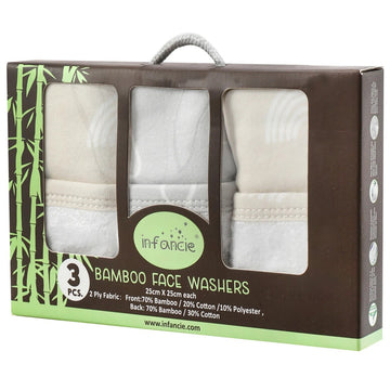 Infancie - 3pcs Bamboo face washers