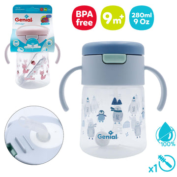 Genial - Botella con Pajilla | 280ml | surtido