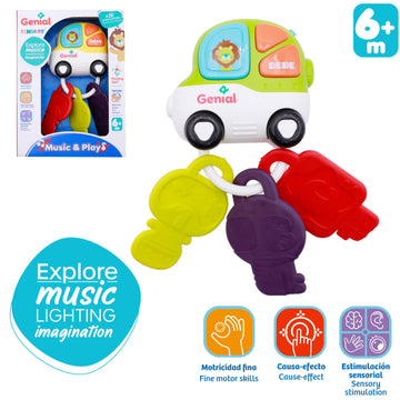 Genial - Juguete de carro musical con luces y mordedor
