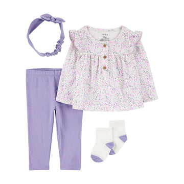 Carter´s - Conjunto de ropa floral de 4 piezas