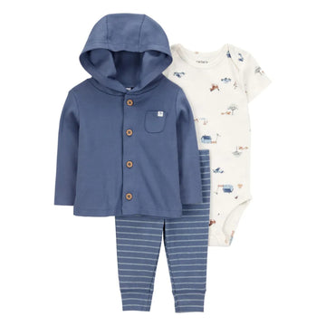 Carter´s - Conjunto de cárdigan de 3 piezas para bebé