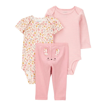 Carter´s - Conjunto de 3 piezas para bebé niña con estampado floral de ratoncito