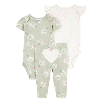 Carter´s - Conjunto de 3 piezas con diseño de corazón