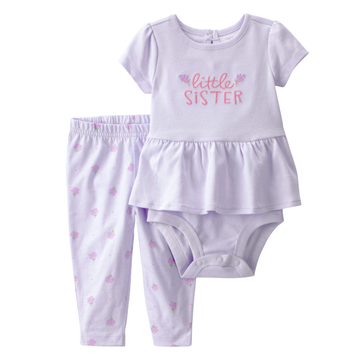 Carter´s - Conjunto de 2 piezas morado con estampado