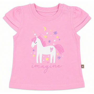 B4baby - Camisa de algodón unicornio | rosa