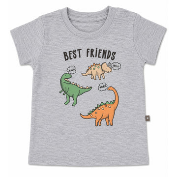 B4baby - Camisa "Best Friends" | dino gris