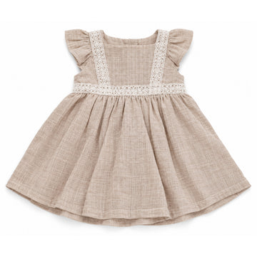 Vestido habano de lino