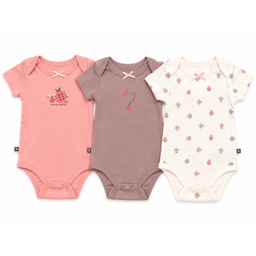 B4baby - Conjunto de 3 bodys ladybug