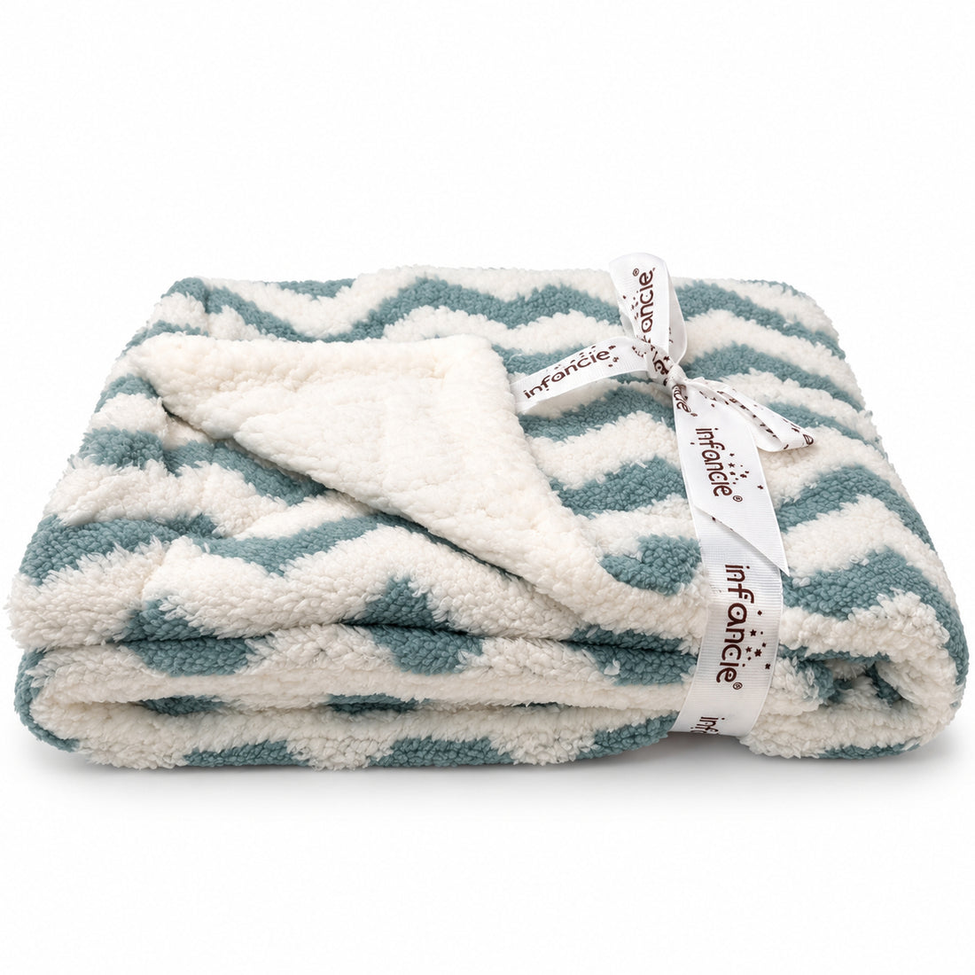 Cobertor reversible para bebé | Chevron azul