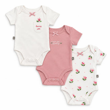 B4Baby - Set de 3 bodys | Flores