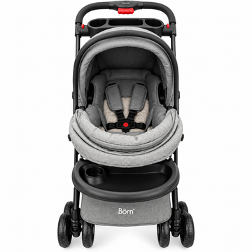 Born - Coche con portabebe (gris)