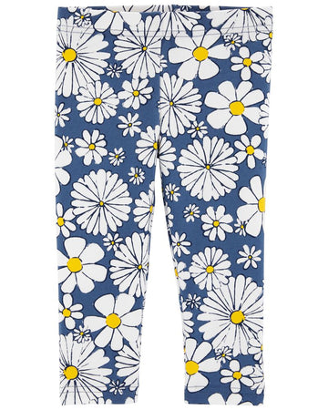 Carter's Legging Azul y Blanco Floral 9 meses