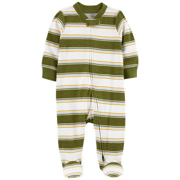 Carter´s - Pijama con franja verde y blanco  | +9m