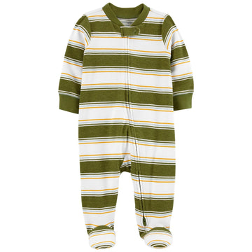 Carter´s - Pijama para niño de franjas verde  | +3m