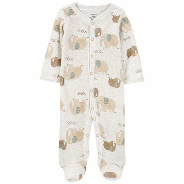 Carter´s- Pijama con pie con estampado de elefante | +6m