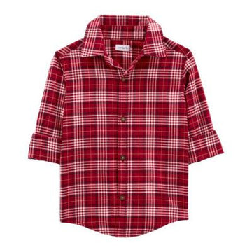 BLUSA CON CUELLO M/L  /F22 RED WOVEN PLAID  9M