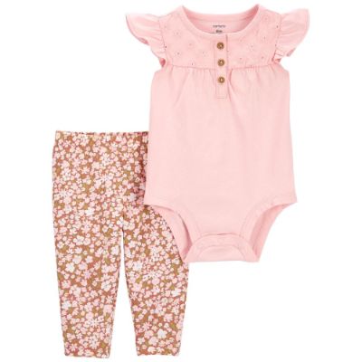 Carters - Conjunto 2pc rosa floral 9M