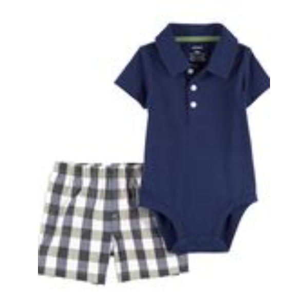 carter´s-ENTERIZO /I B BSSS NAVY PLAID POLO