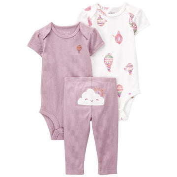 Carter´s - Conjunto de 3 piezas mameluco con pantalón niña |  +3M