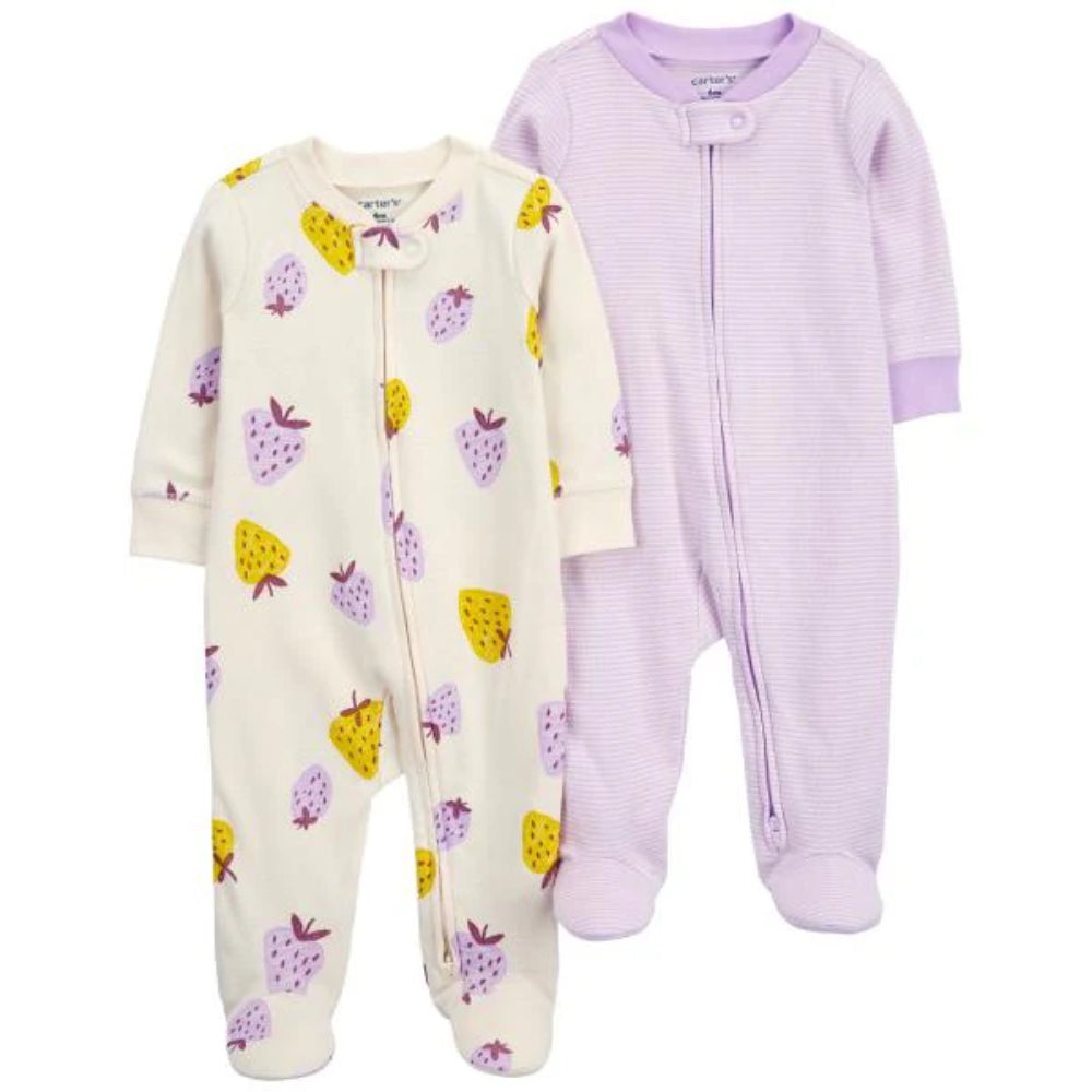 Carter´s- Set de 2 Pijamas Lilac Strawberry |+9M