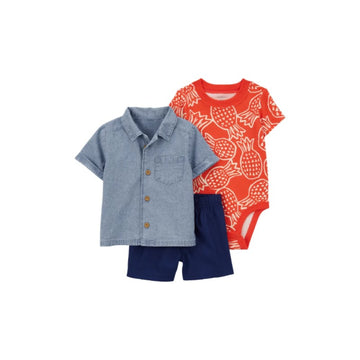 Carter´s - conjunto de piña roja  l +3M