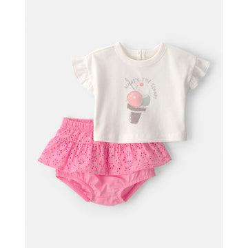 Carter´s - Conjunto de 2 piezas falda y camisa para niña | 6m+