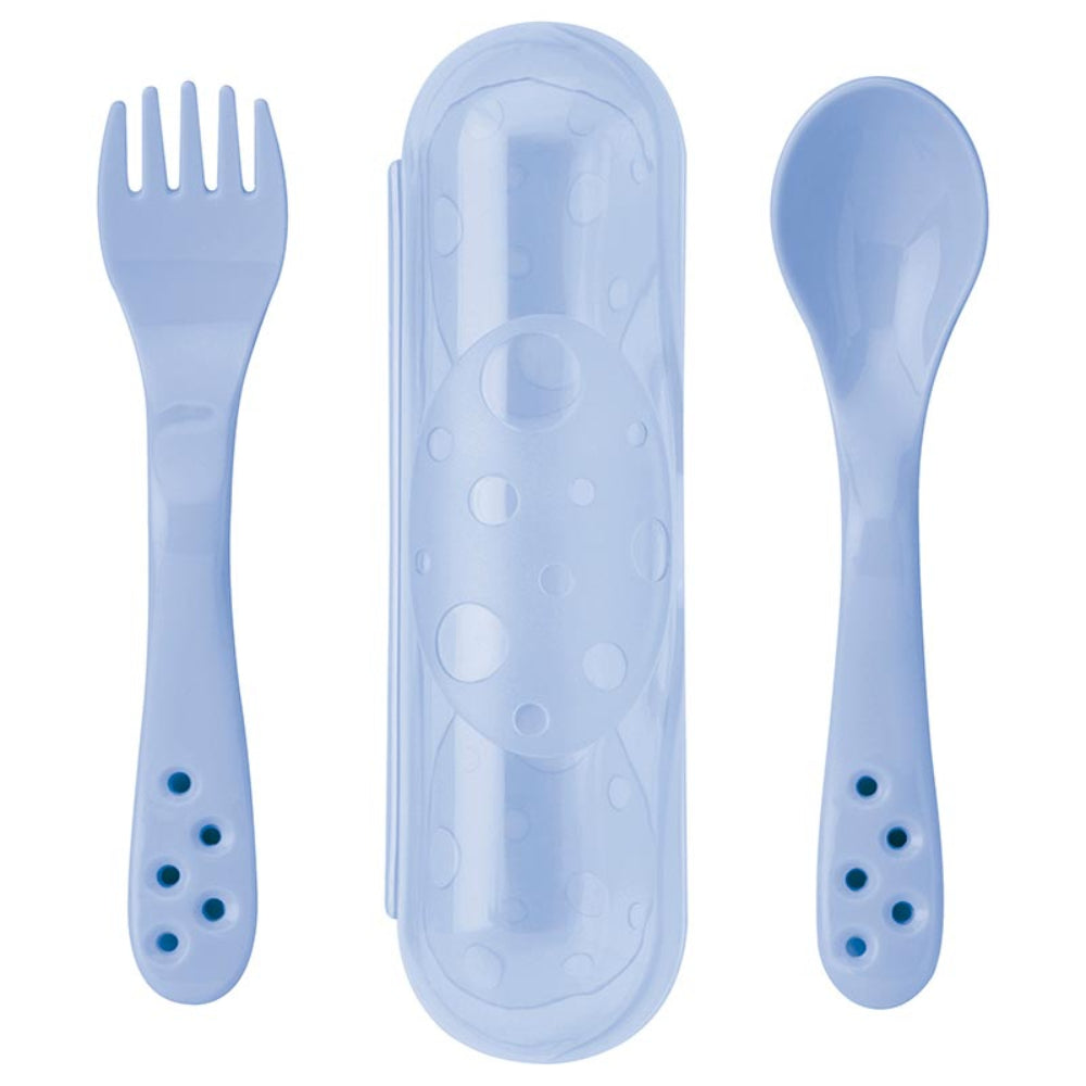 Saro - Set de cubiertos con estuche azul