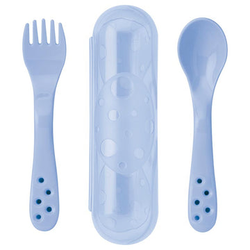 Saro - Set de cubiertos con estuche azul