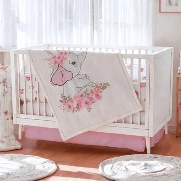 NunuBasics - Set de cuna elefante y flores
