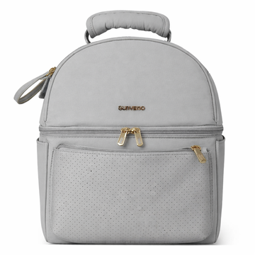 Sunveno - Bolsa térmica para almuerzo con compartimento para termo /Gris