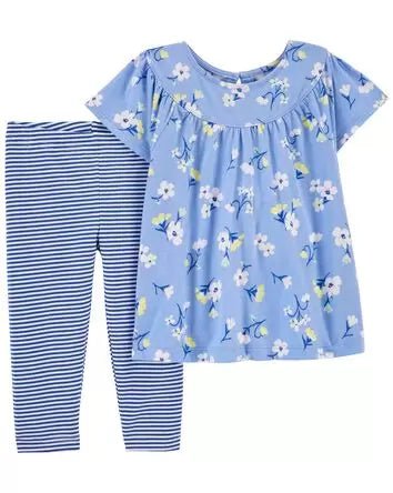 CONJUNTO 2PC BLUE FLORAL LEGGING