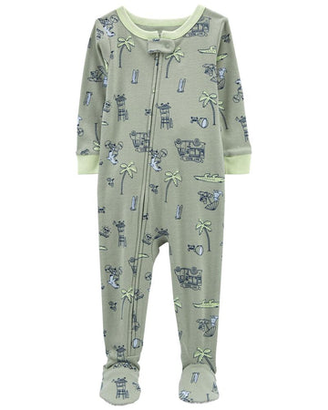 PIJAMA COTTON GREEN BEACH-SHARK