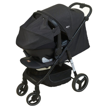 Born - Coche con portabebe DLX negro