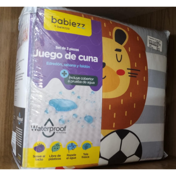SET DE 4 PIEZAS PARA CUNA WATER PROOF ANIMALES JUEGOS