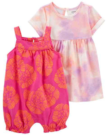 ENTERIZO 2PK ROMPER PINK/ORANGE