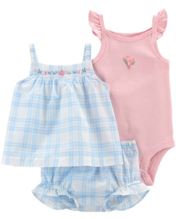 CONJUNTO 3PC BLUE PLAID