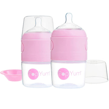 PopYum - Set de 2 biberones 5oz pink