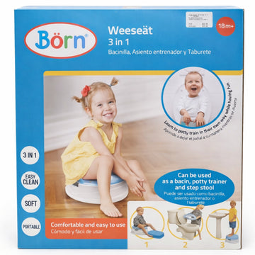 Born -  Entrenador para orinal 3 en 1 con sistema de revestimiento