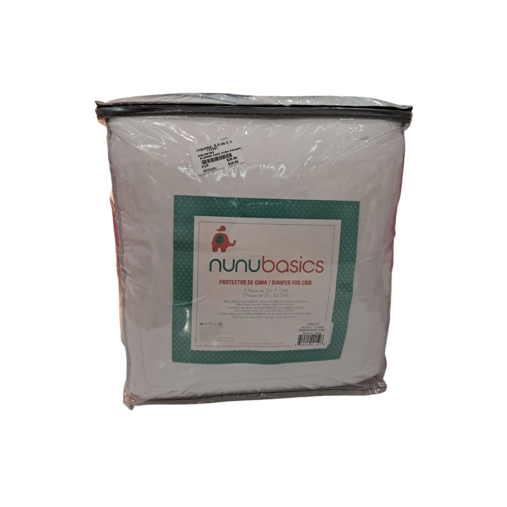 nunubasics- protector para cuna blanco