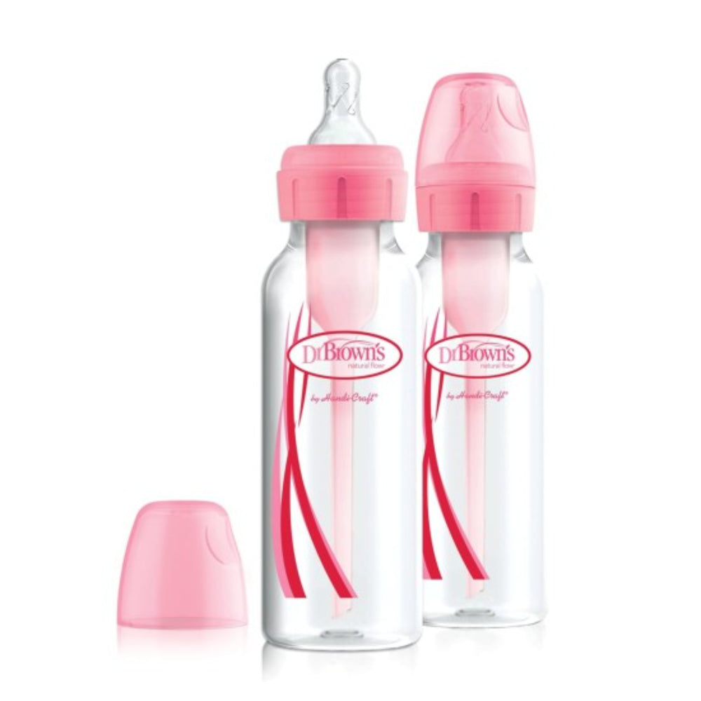 Dr. Brown’s - 8oz Pacha Natural Flow Paquete de 2/Rosado