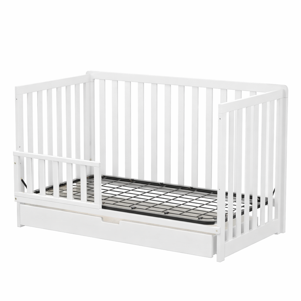 Cuna - lineal con cajón inferior | Blanca