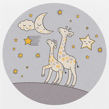 Belezza - Alfombra redonda Jirafa