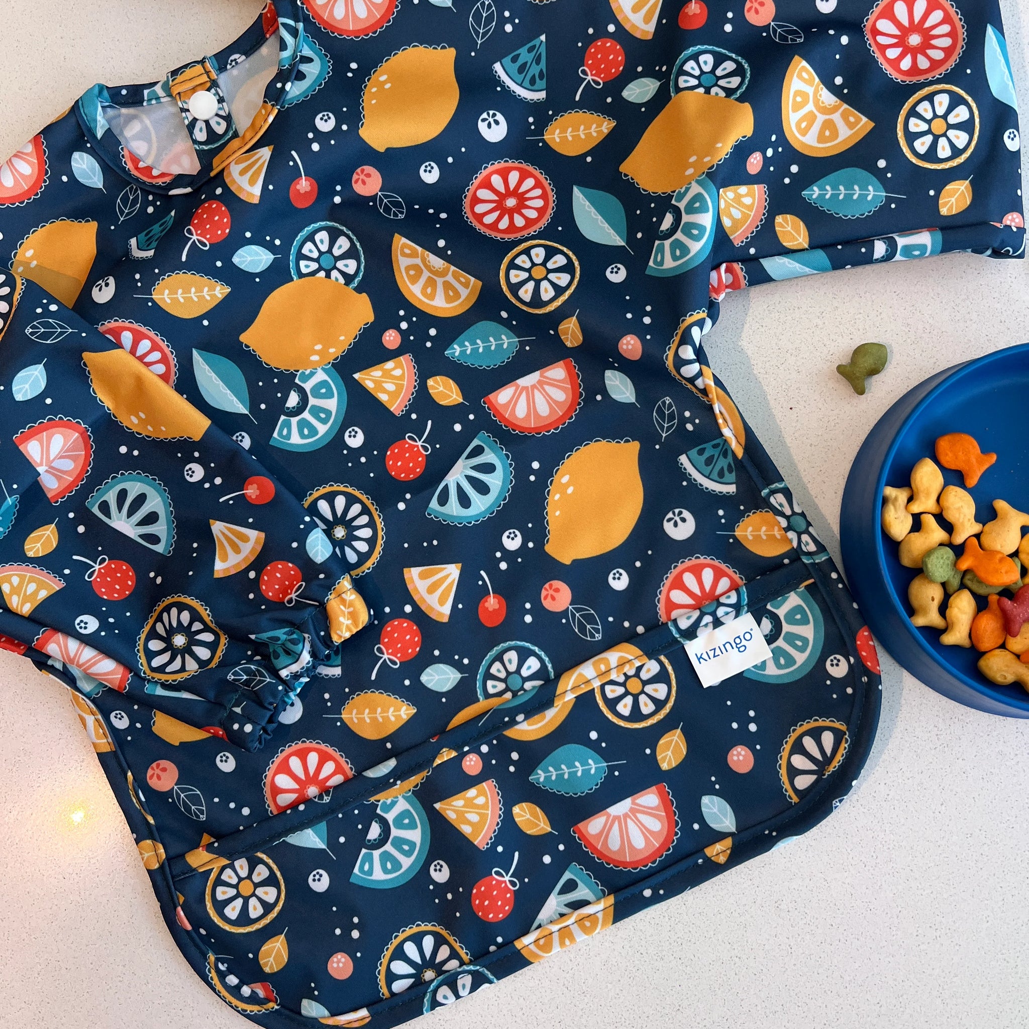 Kizingo - Babero Manga Larga Frutas