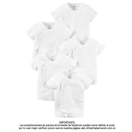 Carter's - Set 5 Camisetas Manga Corta Unsiex +0M