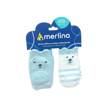 merlino- set de gateo medias y rodilleras