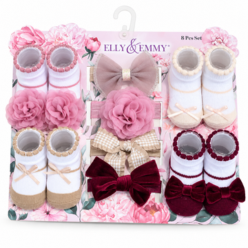 Set de 4 vinchas y 4 medias