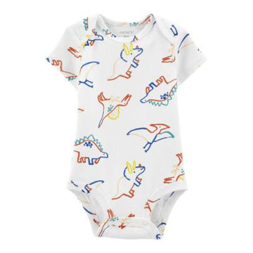 ENTERIZO M/C BLANCO ESTAMPADO DINO PARA NIÑO 3M